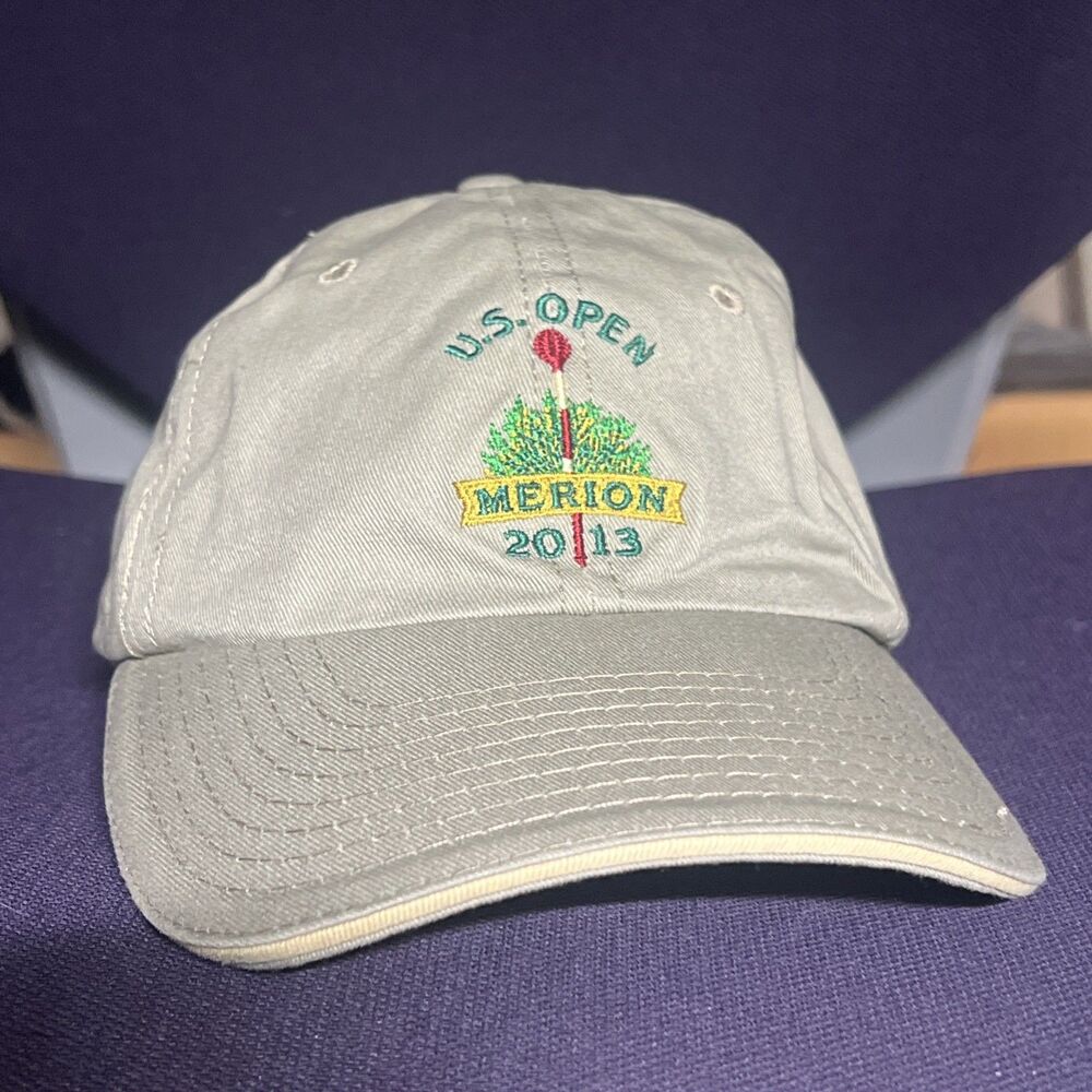 US Open Merion 2013 USGA Member Adjustable Strapback Golf Hat Cap Khaki